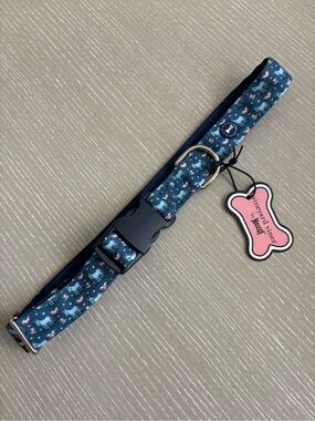Vineyard Vines XL Dog Collar Blue Patriotic Donkey Democrat 22”-26” Rare